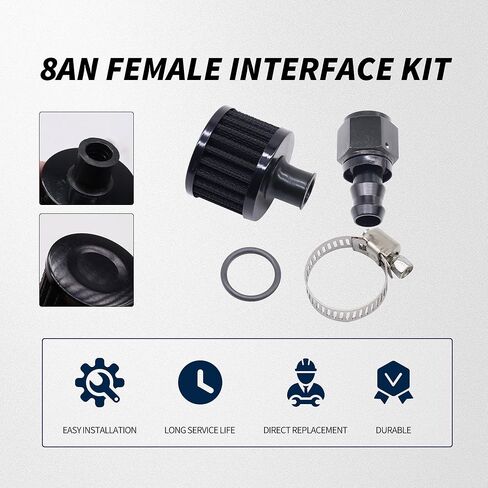 12mm Fuel Cell Breather/Vent Air Filter 8AN Female Fitting Kit in Saudi Arabia