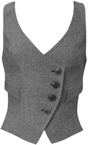 Women's Suit Vest Herringbone Tweed Business Slim Fit Vintage Waistcoat Lady Sleeveless Jacket in Saudi Arabia