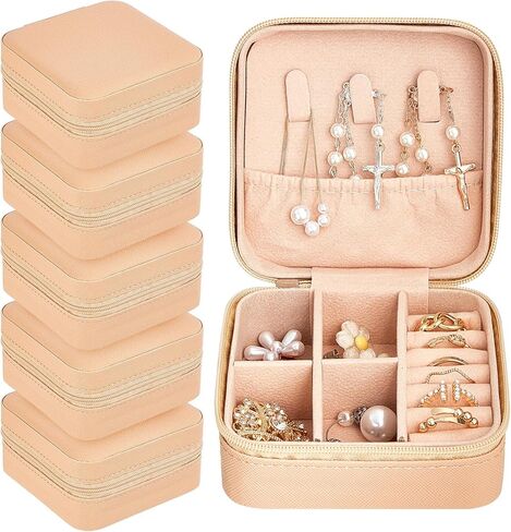 Taiyin 12 Pcs Travel Jewelry Case, Valentines Day Gifts for Her- Small Jewelry Organizer Box Bridesmaid Gifts for Women Girls (White) in Saudi Arabia