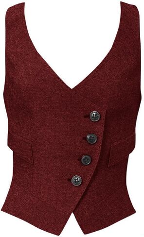 Women's Suit Vest Herringbone Tweed Business Slim Fit Vintage Waistcoat Lady Sleeveless Jacket in Saudi Arabia