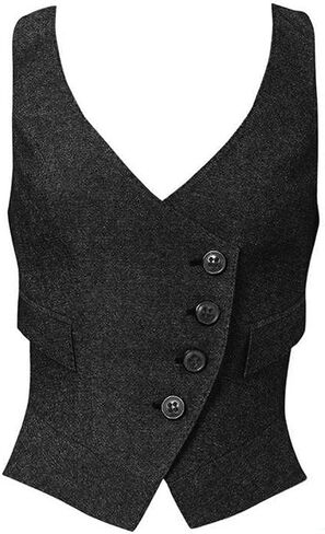 Women's Suit Vest Herringbone Tweed Business Slim Fit Vintage Waistcoat Lady Sleeveless Jacket in Saudi Arabia