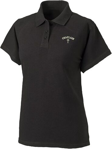 Womens Polos Shirts Short Sleeve Chaplain Cross Embroidery Polo Shirts in Saudi Arabia