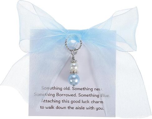 Something Blue for Bride, Angel Wings Wedding Gifts, Blue Bridal Bouquet Charm, Wedding Garter Charm from Mom Dad Grandma Sister Friends in Saudi Arabia