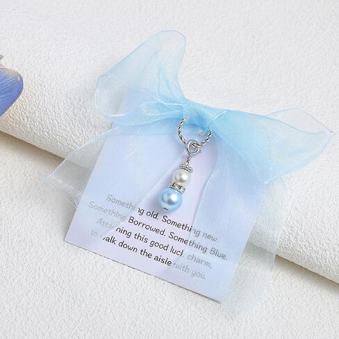 Something Blue for Bride, Angel Wings Wedding Gifts, Blue Bridal Bouquet Charm, Wedding Garter Charm from Mom Dad Grandma Sister Friends in Saudi Arabia