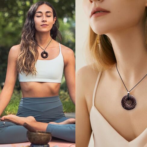 Tensor Rings copper Double Vortex Spiral pandent Orgonite necklace 1.6 Inch Meditation Accessories,balance energy Handmade black resin in Kuwait