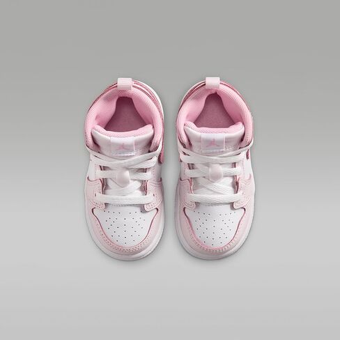 Jordan 1 Mid Baby/Toddler Shoes (Pearl Pink/White/Medium Soft Pink) in Saudi Arabia