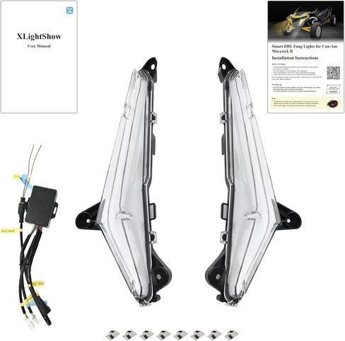 Smart RGB LED Fang Lights for Can Am Maverick R MAX 2024-2025 Accessories, Turn Signal Accent Signature Fang Light with App Controlled Colors DRL Startup Animation Smart Scenes & Music Sync in Saudi Arabia