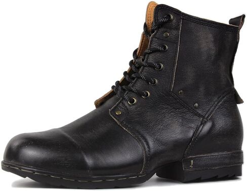 Men's Vintage Brown Retro Chukka Boots Lace-up Motorcycle Casual Leather Dress Ankle Boot for Men Fashion CD-6015-6-Vintage-R in Saudi Arabia