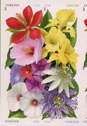 La Florida Flowers (Sheet of 16) First-Class Mail Forever USPS Postage Stamps Scott #4750-4753 in Saudi Arabia