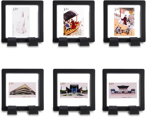 6 قطع حافظة عرض الطوابع مقاس 2.75 بوصة، حافظة عرض بإطار عائم ثلاثي الأبعاد لطوابع البريد والمجوهرات وعملات التحدي والميدالية (غير متضمنة الطوابع) in Kuwait