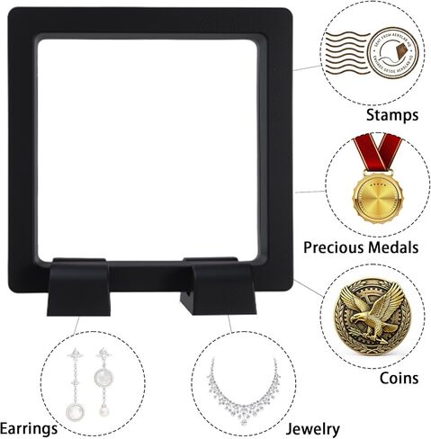 6 قطع حافظة عرض الطوابع مقاس 2.75 بوصة، حافظة عرض بإطار عائم ثلاثي الأبعاد لطوابع البريد والمجوهرات وعملات التحدي والميدالية (غير متضمنة الطوابع) in Kuwait