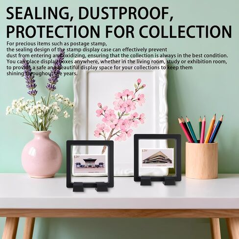 6 قطع حافظة عرض الطوابع مقاس 2.75 بوصة، حافظة عرض بإطار عائم ثلاثي الأبعاد لطوابع البريد والمجوهرات وعملات التحدي والميدالية (غير متضمنة الطوابع) in Kuwait