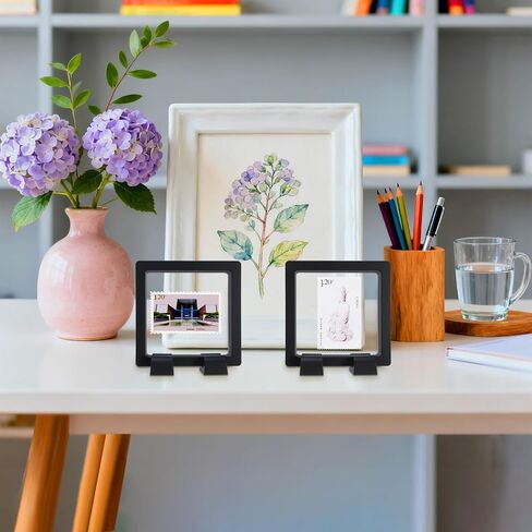 6 قطع حافظة عرض الطوابع مقاس 2.75 بوصة، حافظة عرض بإطار عائم ثلاثي الأبعاد لطوابع البريد والمجوهرات وعملات التحدي والميدالية (غير متضمنة الطوابع) in Kuwait