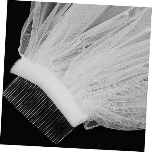 LIFKOME Bridal Veil Rhinestone Comb Short Length Wedding Headpiece for Elegant Wedding Ceremonies in Saudi Arabia
