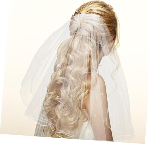 LIFKOME Bridal Veil Rhinestone Comb Short Length Wedding Headpiece for Elegant Wedding Ceremonies in Saudi Arabia