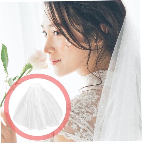 LIFKOME Bridal Veil Rhinestone Comb Short Length Wedding Headpiece for Elegant Wedding Ceremonies in Saudi Arabia