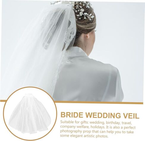 LIFKOME Bridal Veil Rhinestone Comb Short Length Wedding Headpiece for Elegant Wedding Ceremonies in Saudi Arabia