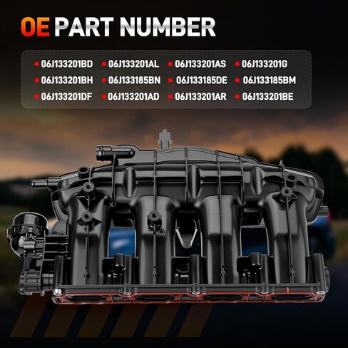 Engine Intake Manifold Assembly with Solenoid Sensor Compatible with 2008-2013 Audi A3 Q3 TT, Compatible with 2009-2017 VW Jetta GTI Golf Passat CC Tiguan, Replaces#06J133201BD 06J133201BH in Saudi Arabia