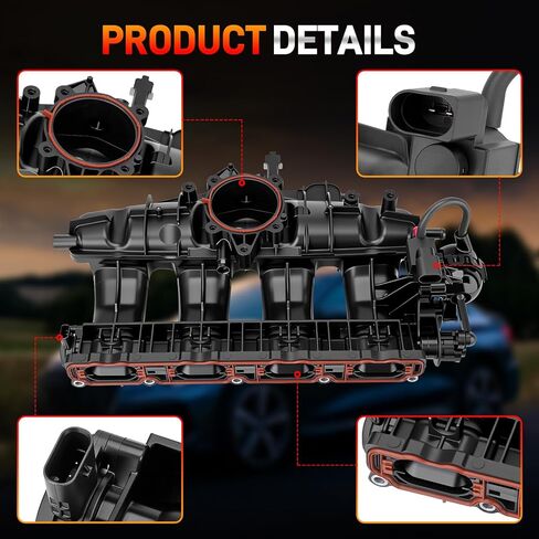 Engine Intake Manifold Assembly with Solenoid Sensor Compatible with 2008-2013 Audi A3 Q3 TT, Compatible with 2009-2017 VW Jetta GTI Golf Passat CC Tiguan, Replaces#06J133201BD 06J133201BH in Saudi Arabia