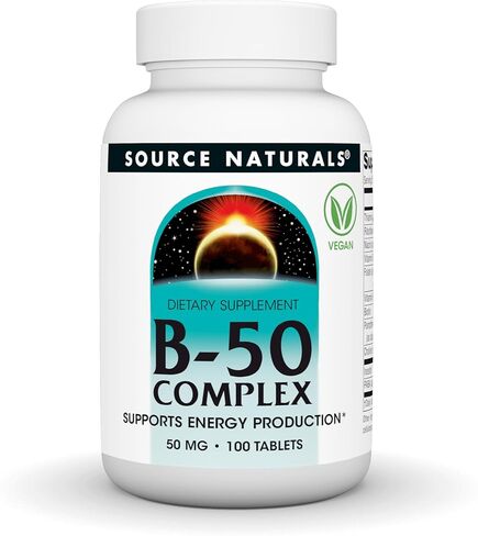 Source Naturals B-50 Complex 50 mg B-Vitamins for Energy Production Support - 100 Tablets in Saudi Arabia