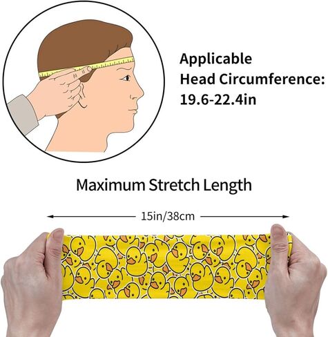 Cute Duck Print Workout Headbands,Yoga Sport Workout Sweatband for Running Sports Travel Fitness Men Women in Saudi Arabia