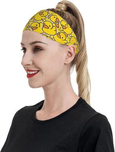Cute Duck Print Workout Headbands,Yoga Sport Workout Sweatband for Running Sports Travel Fitness Men Women in Saudi Arabia