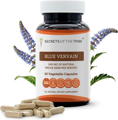 Secrets of the Tribe Blue Vervain 60 Capsules, 1000 mg, Blue Vervain (Verbena Hastata) Dried Herb (60 Capsules) in Kuwait