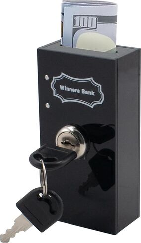 Acrylic Cash Box for Gamblers, Winners Bank Portable Cash Box with Slot and Key, Casino Wallet Money Storage Box, Stops Addictive Urges to Gamble, Black in Saudi Arabia