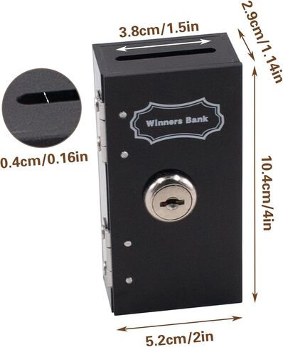 Acrylic Cash Box for Gamblers, Winners Bank Portable Cash Box with Slot and Key, Casino Wallet Money Storage Box, Stops Addictive Urges to Gamble, Black in Saudi Arabia