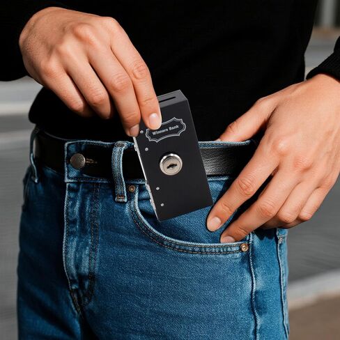 Acrylic Cash Box for Gamblers, Winners Bank Portable Cash Box with Slot and Key, Casino Wallet Money Storage Box, Stops Addictive Urges to Gamble, Black in Saudi Arabia