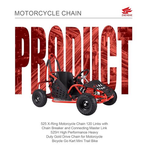 525 X-Ring Motorcycle Chain 120 Links with Connecting Master Link 525H High Performance Heavy Duty Gold Drive Chain for Motorcycle Bicycle Go Kart Mini Trail Bike in Saudi Arabia