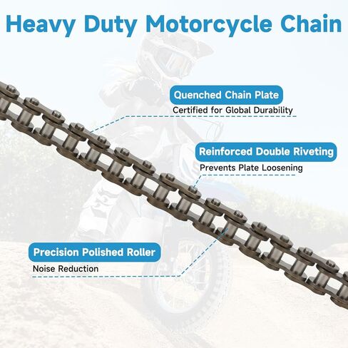 25H Drive Chain 126 Links Compatible with Razor MX350 MX400, MX350 Chain for ZR350 SX350 Dirt Bike McGrath Electric Scooter Dirt Rocket Bike Heavy Duty Parts with Chain Breaker in Kuwait
