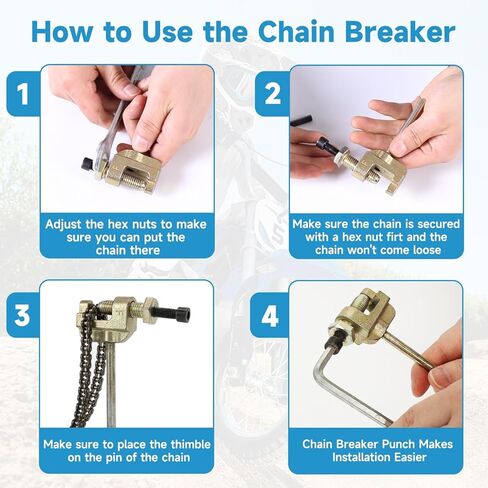 25H Drive Chain 126 Links Compatible with Razor MX350 MX400, MX350 Chain for ZR350 SX350 Dirt Bike McGrath Electric Scooter Dirt Rocket Bike Heavy Duty Parts with Chain Breaker in Kuwait