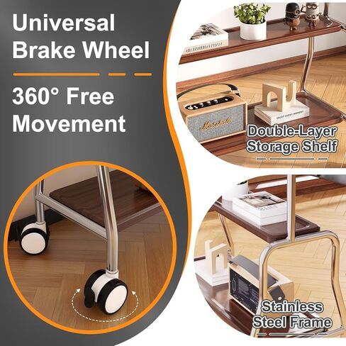 حامل تلفزيون متدحرج لأجهزة تلفزيون 32-75 بوصة يصل وزنها إلى 110 رطل، عربة تلفزيون متنقلة من الصلب قابلة للتعديل مع أرفف تخزين، حامل تلفزيون محمول على عجلات لغرفة المعيشة وغرفة النوم والأعمال التجارية والمدرسة in Kuwait