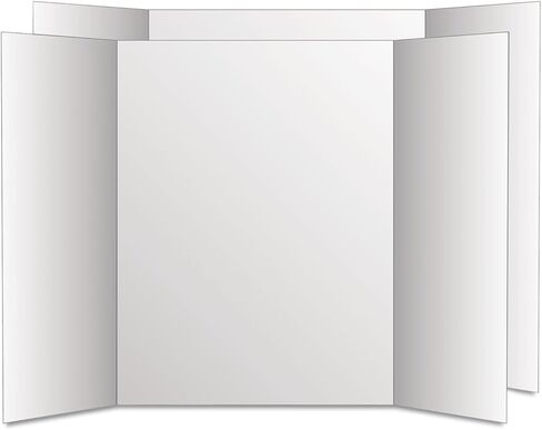Eco Brites 27136 Too Cool Tri-Fold Poster Board, 28 x 40, White/White, 12/Carton in Saudi Arabia