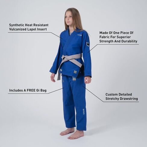 KINGZ Nano 3.0 Youth Jiu Jitsu Gi - IBJJF 2024 Legal، سترة منسوجة باللؤلؤ وبنطال Ripstop بوزن 8 أونصة in Kuwait