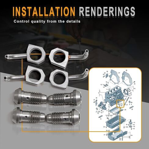 06B103154 4Pcs Oil Spray Nozzle Set Compatible with VW Golf Jetta Passat Beetle Touran Audi A3 A4 A6 S3 S4 S6 Avant TT 06B103154D 06B103154B in Kuwait