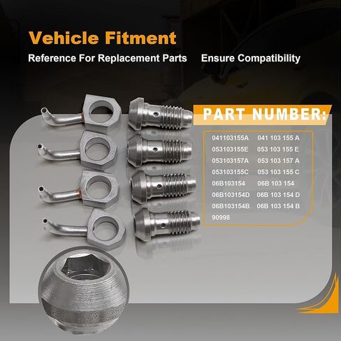 06B103154 4Pcs Oil Spray Nozzle Set Compatible with VW Golf Jetta Passat Beetle Touran Audi A3 A4 A6 S3 S4 S6 Avant TT 06B103154D 06B103154B in Kuwait
