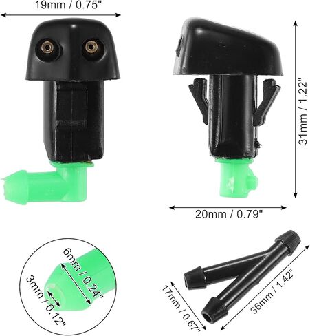 Windshield Washer Nozzle Spray Jet for Honda Accord 1998-2002, 2-Pack Black Replacement, OE# 76810S84C02, Direct Fit Easy Installation in Saudi Arabia
