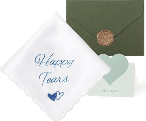 مناديل الزفاف شيء أزرق هدية العروس لأم العروس منديل تذكاري للزفاف دموع سعيدة in Kuwait