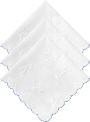 مناديل قطنية رائعة للنساء منديل مطرز للسيدات مناديل بيضاء مناديل صدفية لحفلات الزفاف in Kuwait