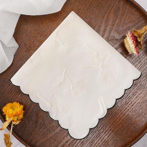 مناديل قطنية رائعة للنساء منديل مطرز للسيدات مناديل بيضاء مناديل صدفية لحفلات الزفاف in Kuwait