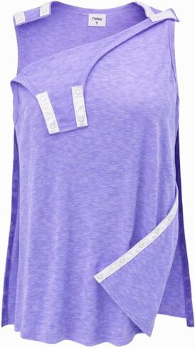 Women’s Post Shoulder Surgery Shirts Tear Away Snap Access Tank Top for Rotator Cuff Mastectomy Chemo Port Access in Saudi Arabia