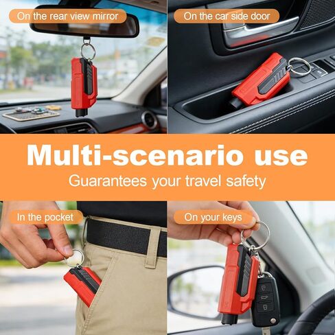 4PCS Car Window Breaker Seatbelt Cutter, Portable 2 in 1 Seatbelt Cutter and Window Glass Breaker Keychain Emergency Escape Tool for Cars in Saudi Arabia