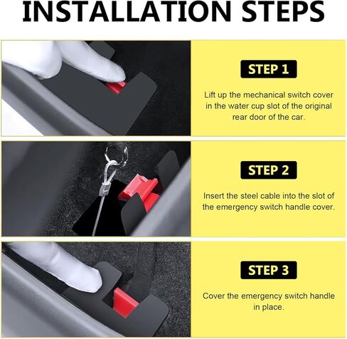 4 PCS Car Door Emergency Pull Cords, High Strength Nylon Manual Door Release Escape Pull Strap, Extended Safety Rope Emergency Accessory (Black & Yellow) in Saudi Arabia