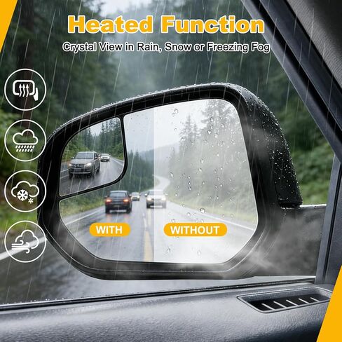 Driver Side Mirror for Ford Transit Connect Titanium/XL/XLT 2014 2015 2016 2017 2018 2019 2020 2021 2022, Side View Heated Door Mirror Replacement with Bling Spot Glass, Manual Folding in Kuwait
