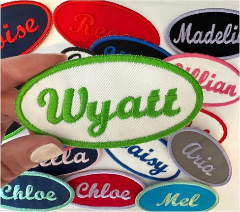 Custom Personalized Embroidered Oval Name Patch with Script Font - Iron/Sew On - for Backpacks, Jackets, Etc. (1 Patch) in Saudi Arabia