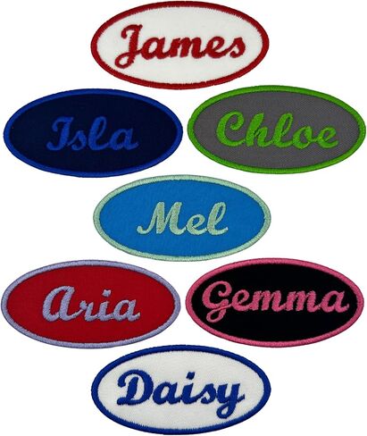 Custom Personalized Embroidered Oval Name Patch with Script Font - Iron/Sew On - for Backpacks, Jackets, Etc. (1 Patch) in Saudi Arabia