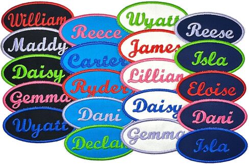 Custom Personalized Embroidered Oval Name Patch with Script Font - Iron/Sew On - for Backpacks, Jackets, Etc. (1 Patch) in Saudi Arabia