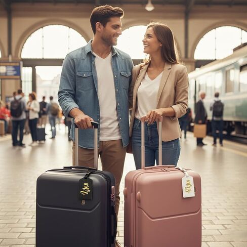 Mr & Mrs Luggage Tags and Passport Holders Set with Gold Foil Lettering and Honeymoon Sand Keepsake Bottle, Wedding Travel Accessories, Bride & Groom Honeymoon Gift Set (Black&White) in Saudi Arabia